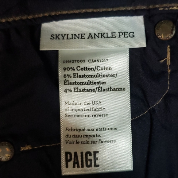 Paige Jeans Skyline Ankle Peg Skinny Sz 23 - Picture 6 of 7